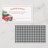 Weihnachts Red Truck Baby Duschdusche Windeln Raff Visitenkarte (Vorne/Hinten)