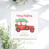 Weihnachts Red Truck Car Urlaub Serviette
