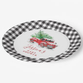 Weihnachts Red Truck Holiday Baby Dusche Pappteller (Schrägansicht)