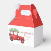 Weihnachts Red Truck Holiday White Geschenkschachtel (Vorderseite)