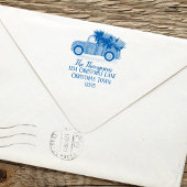 Weihnachts-Red-Truck-Rücksendeadresse Personalisie Permastempel