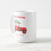 Weihnachts Red Truck Tree White Xmas Kaffeetasse (Vorderseite Links)