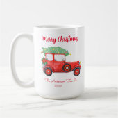 Weihnachts Red Truck Tree White Xmas Kaffeetasse (Links)