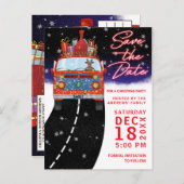 Weihnachts Red Van Réder präsentiert Schneefest Re Ankündigungspostkarte (Vorne/Hinten)