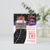 Weihnachts Red Van Réder präsentiert Schneefest Re Ankündigungspostkarte (Stehend Vorderseite)