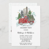 Weihnachts-Red-Vintag-Truck-Engagement-Party Einladung (Vorne/Hinten)