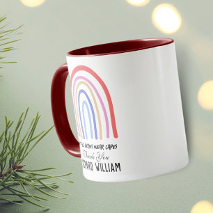 Weihnachts-Regenbogen-Aquarell-Lehrer Danke Dunkel Tasse