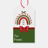 Weihnachts-Regenbogen Lass es schneien Geschenkanhänger (Rückseite)