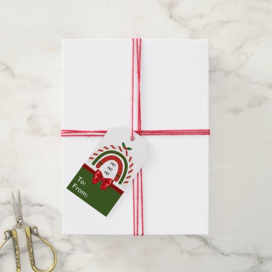 Weihnachts-Regenbogen Lass es schneien Geschenkanhänger (Mit Garn)