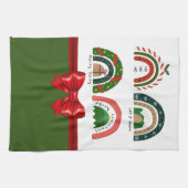 Weihnachts-Regenbogen Lass es schneien Geschirrtuch (Horizontal)