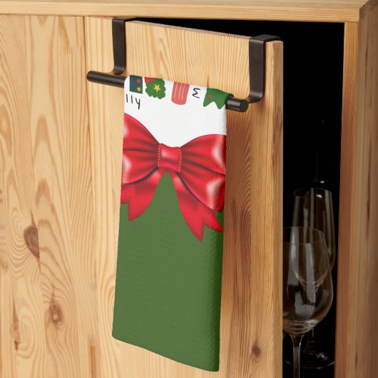 Weihnachts-Regenbogen Lass es schneien Geschirrtuch (Drittel gefaltet)