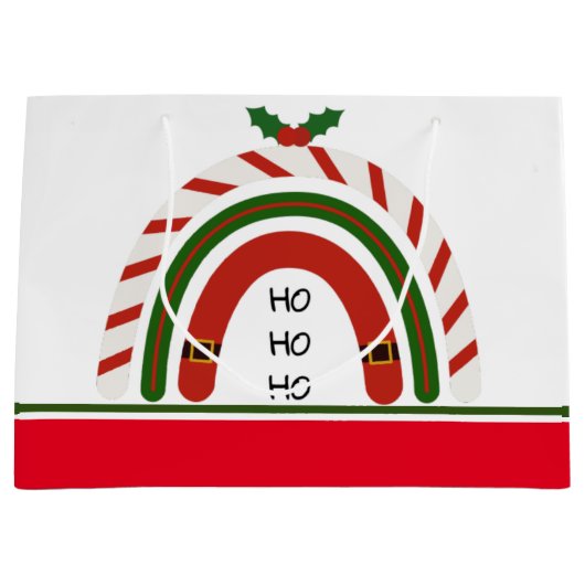 Weihnachts-Regenbogen Lass es schneien Große Geschenktüte (Vorderseite)