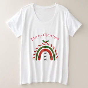 Weihnachts-Regenbogen Lass es schneien Große Größe T-Shirt