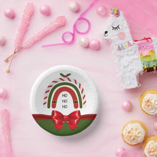 Weihnachts-Regenbogen Lass es schneien Pappteller (Party)