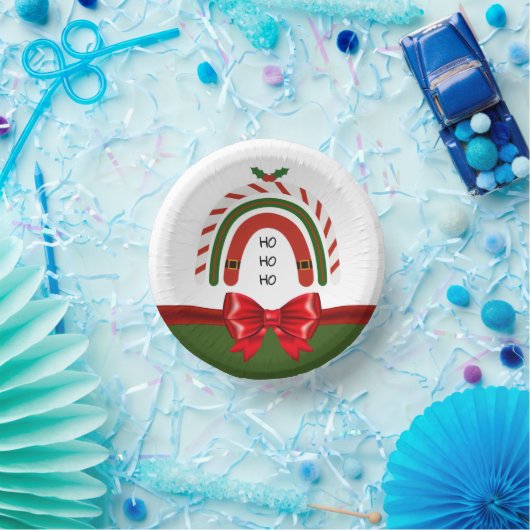 Weihnachts-Regenbogen Lass es schneien Pappteller (Party)
