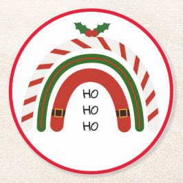 Weihnachts-Regenbogen Lass es schneien Runder Pappuntersetzer