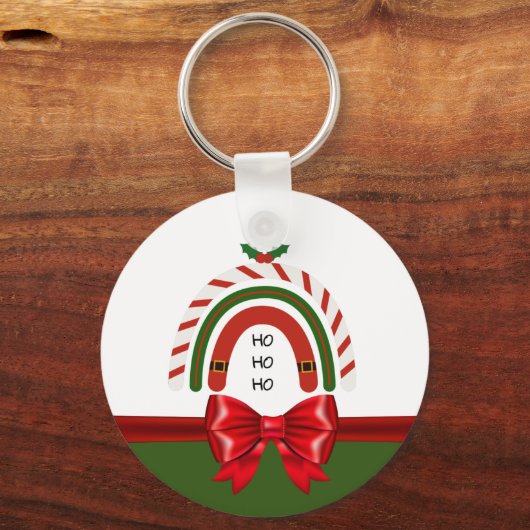 Weihnachts-Regenbogen Lass es schneien Schlüsselanhänger (Vorderseite)