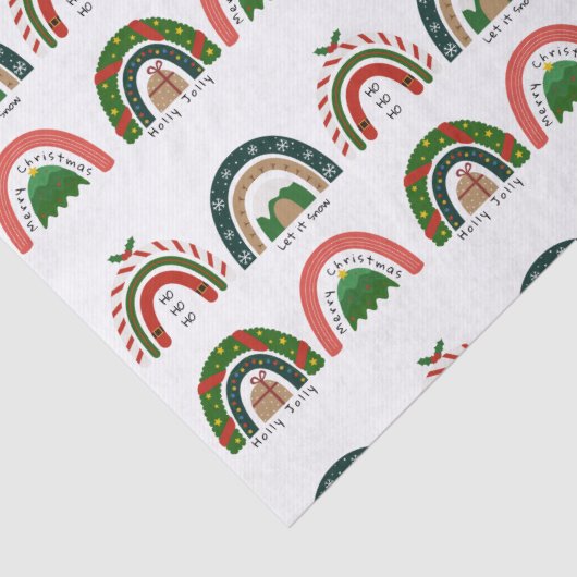 Weihnachts-Regenbogen Lass es schneien Seidenpapier (Detail)