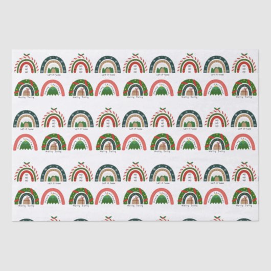 Weihnachts-Regenbogen Lass es schneien Seidenpapier (Vorderseite)