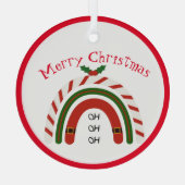 Weihnachts Regenbogen Let it Snow Ornament Aus Glas (Rückseite)