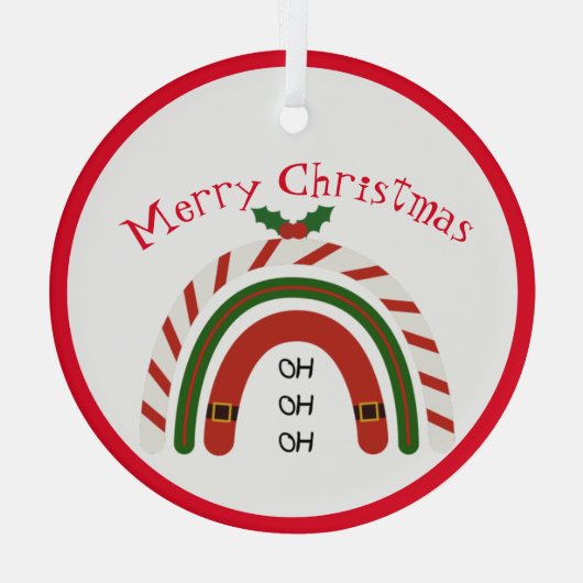 Weihnachts Regenbogen Let it Snow Ornament Aus Glas (Rückseite)