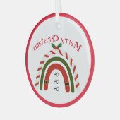 Weihnachts Regenbogen Let it Snow Ornament Aus Glas (Vorderseite links)