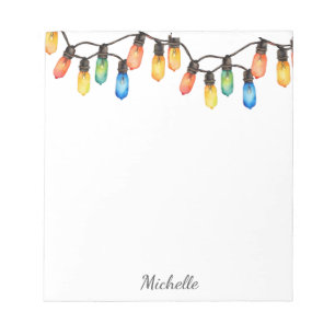 Weihnachts-Regenbogen-Lichter mit personalisiertem Notizblock