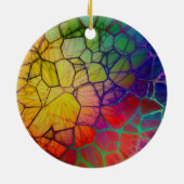 Weihnachts-Regenbogen-Mosaik-verkleidetes Glas-Loo Keramik Ornament (Hinten)