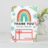 Weihnachts-Regenbogen Vielen Dank, dass Sie Karten (Stehend Vorderseite)