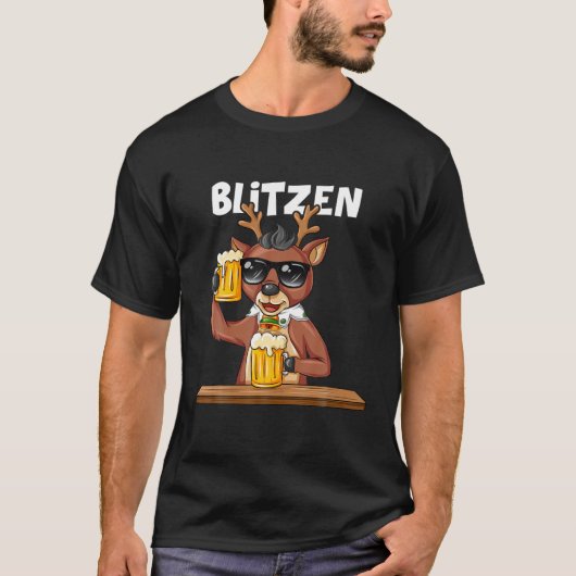 Weihnachts-Reindeer Blitzen Xmas Group-Kostüm T-Shirt (Vorderseite)