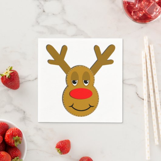 Weihnachts-Reindeer-Gesicht Serviette (Beispiel)