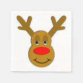 Weihnachts-Reindeer-Gesicht Serviette (Vorderseite)