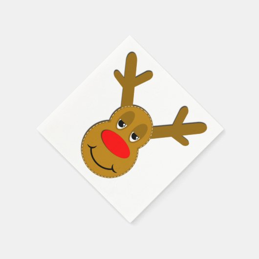 Weihnachts-Reindeer-Gesicht Serviette (Ecke)