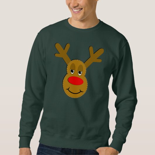 Weihnachts-Reindeer-Gesicht Sweatshirt (Vorderseite)