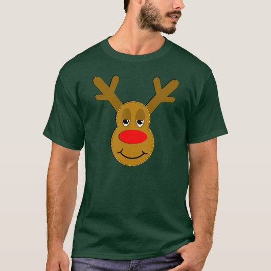 Weihnachts-Reindeer-Gesicht T-Shirt (Vorderseite)