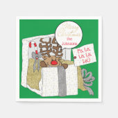 Weihnachts-Reindeer-Giftbox Serviette (Vorderseite)