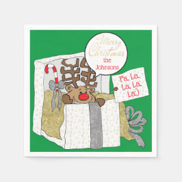 Weihnachts-Reindeer-Giftbox Serviette