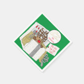 Weihnachts-Reindeer-Giftbox Serviette (Ecke)