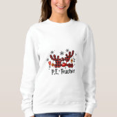 Weihnachts-Reindeer-PE-Lehrer Sweatshirt (Vorderseite)