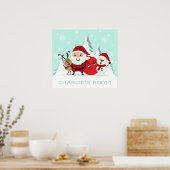 Weihnachts-, Reindeer- und Snowman-Textposter Poster (Küche)