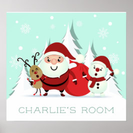 Weihnachts-, Reindeer- und Snowman-Textposter Poster