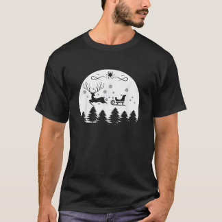 Weihnachts-Reindeer Weihnachtsmann Klaus Retro Mer T-Shirt