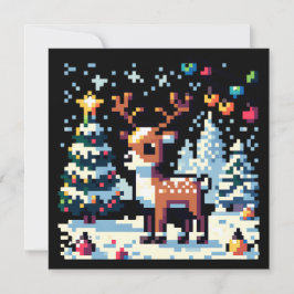 Weihnachts-Reindeer Winter Wonderland Pixel Art
