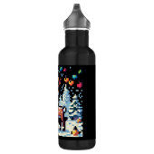 Weihnachts-Reindeer Winter Wonderland Pixel Art Edelstahlflasche (Rechts)