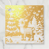 Weihnachts-Reindeer Winter Wonderland Pixel Art Geschenkanhänger (Vorderseite)