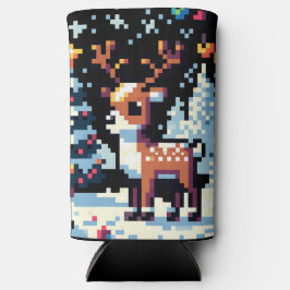 Weihnachts-Reindeer Winter Wonderland Pixel Art Selters Dosenkühler
