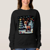 Weihnachts-Reindeer Winter Wonderland Pixel Art Sweatshirt (Vorderseite)