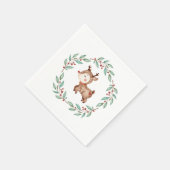 Weihnachts-Reindeer Wreath Serviette (Ecke)