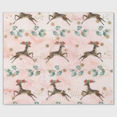 Weihnachts-Reindeer Xmas Weihnachtsmuster Geschenkpapier (Flach)