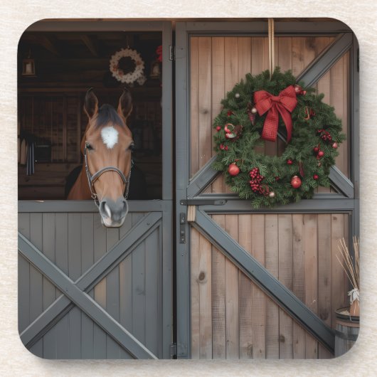 Weihnachts-Reiterstall-Setzer Getränkeuntersetzer (Vorderseite)